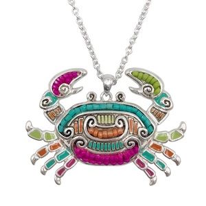 Fashion Jewelry Colorful Crab Pendant Necklace